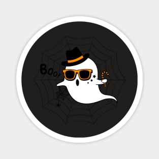 Halloween, Ghost, Hat, Sunglasses, Boo, Trick Or Treat Magnet